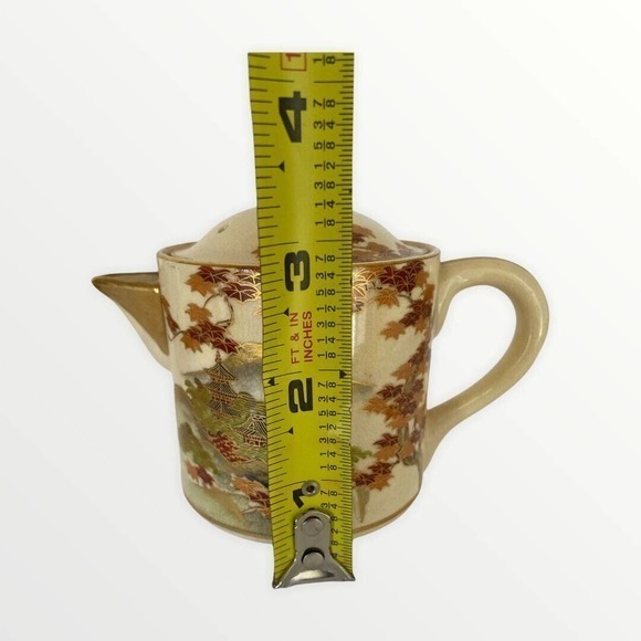 Vintage Koshida Japan 14 Piece Tea Set‎ Autumn Leaves Scene Teapot Cups Saucers - Picture 12 of 12